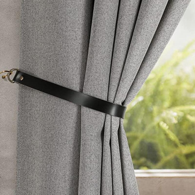 2 Pcs Leather Curtain Tiebacks Leather Curtain Buckle Creativity Curtain Holdbacks European Classic Retro Curtain Ties