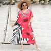 Women's Beach Cover-up V-neck Bohemian Dress Plus Size Dress Bikini Sun Shirt
