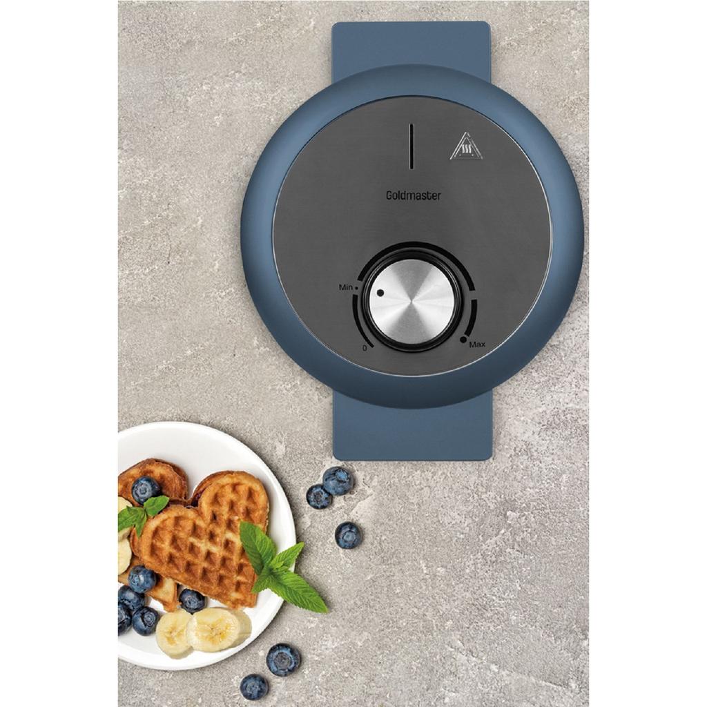 Bonbon 1000 W Deep Plate Heat Protected Waffle Maker Aegean Blue
