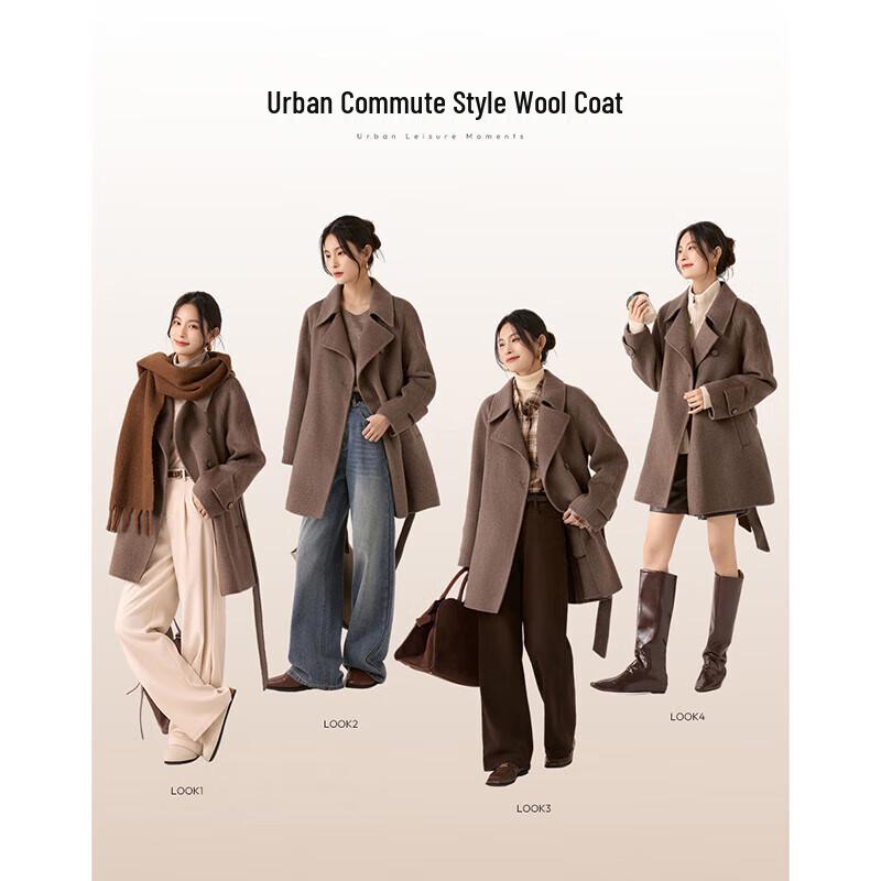 Mohan Yimei Women's Petite Double-Sided Wool Coat