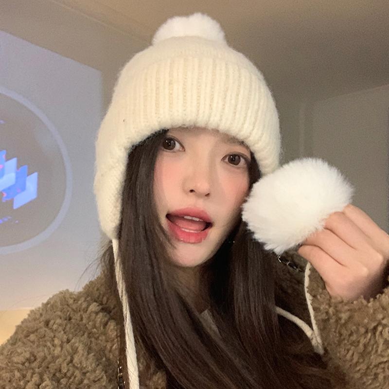 Women'S Knitted Hat Autumn And Winter Warm Earmuffs Korean Style Hat