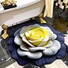 Diatomaceous Earth Floor Mat 3D Realistic Flower Pattern Non-Slip Backing Door Mat Living Room Bathroom Kitchen Absorbent Mat