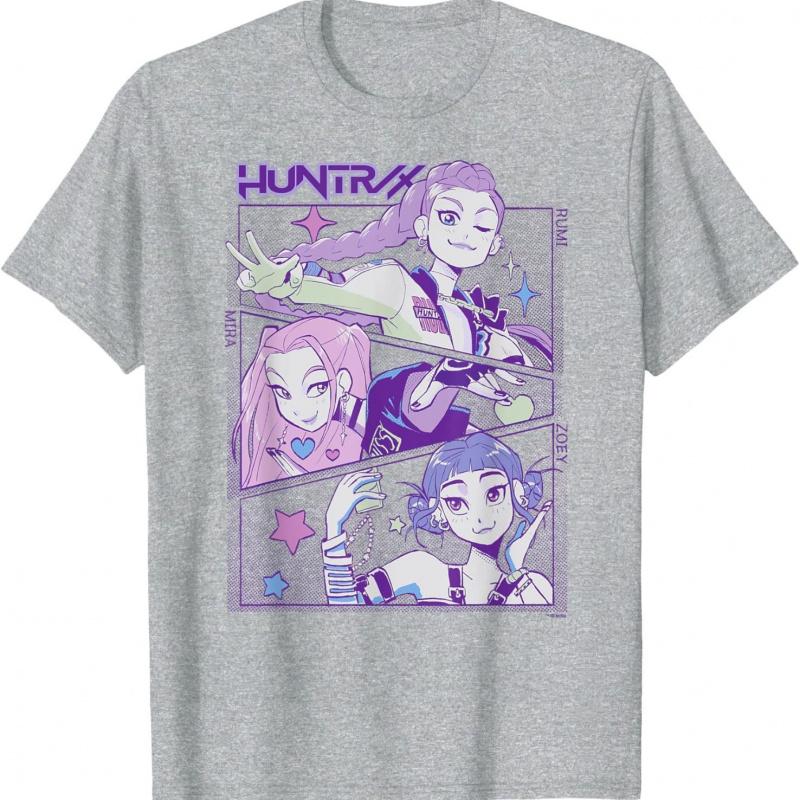 Футболка с принтом женской группы Hunter Print Magic, хлопковая, с круглым вырезом и короткими рукавами, мужская и женская, женская одежда в стиле Харадзюку.