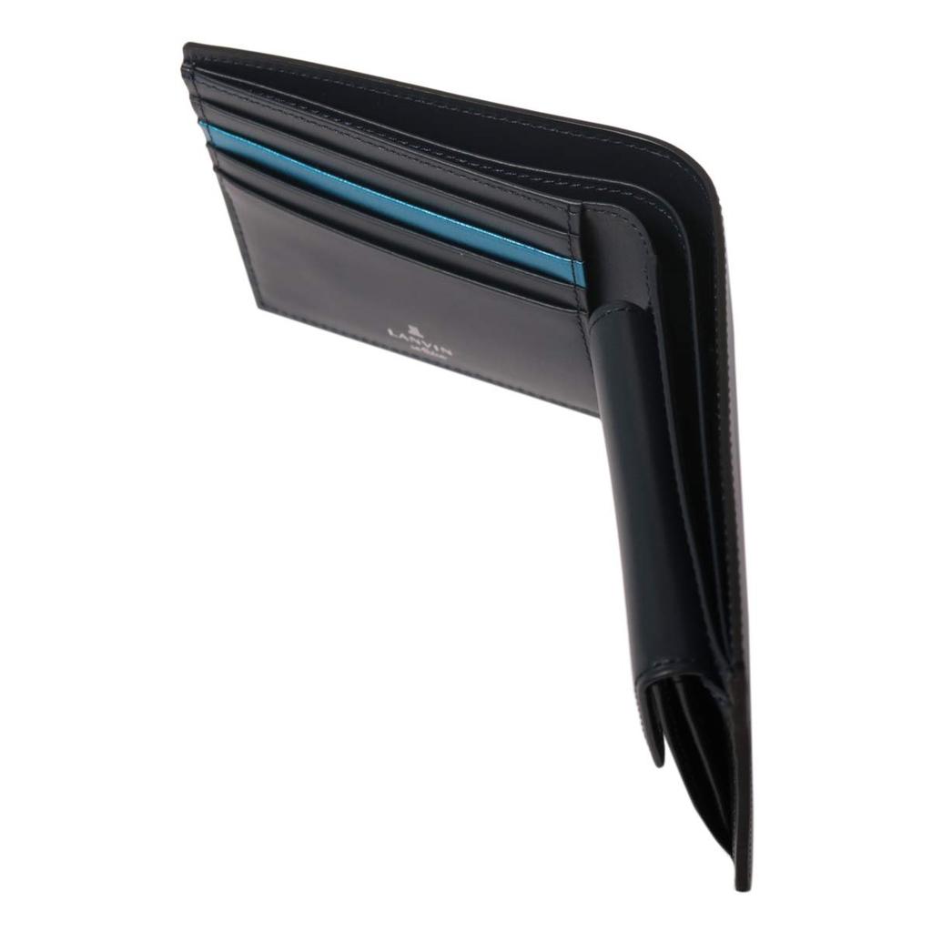 On Bifold Wallet Coin Purse Partial 555613 Black [Lanvin Blue] Men's [01]