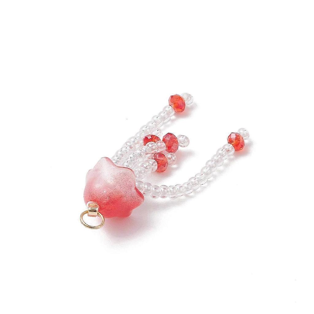 2025 20pcs Glass Seed Beaded Jellyfish Pendants Pendant For Women