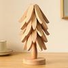 5Pcs Wooden Tree-Shaped Coasters with Base Heat-resistant Drink Placemats Pot