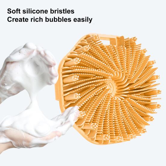 Силиконовая щетка для ванны, отшелушивающая щетка для чувствительной кожи, с массажными колоннами, противоскользящая