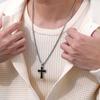 Stainless Steel Cross Necklace for Men,Waterproof Black Glue Pendant Necklace,Trendy Stylish Jewelry Gifts