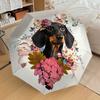 1pc Floral Dachshund with Butterflies Umbrella with Plastic Handle,Suitable for All Seasons Home Travel Outdoor UmbrellaDD1771