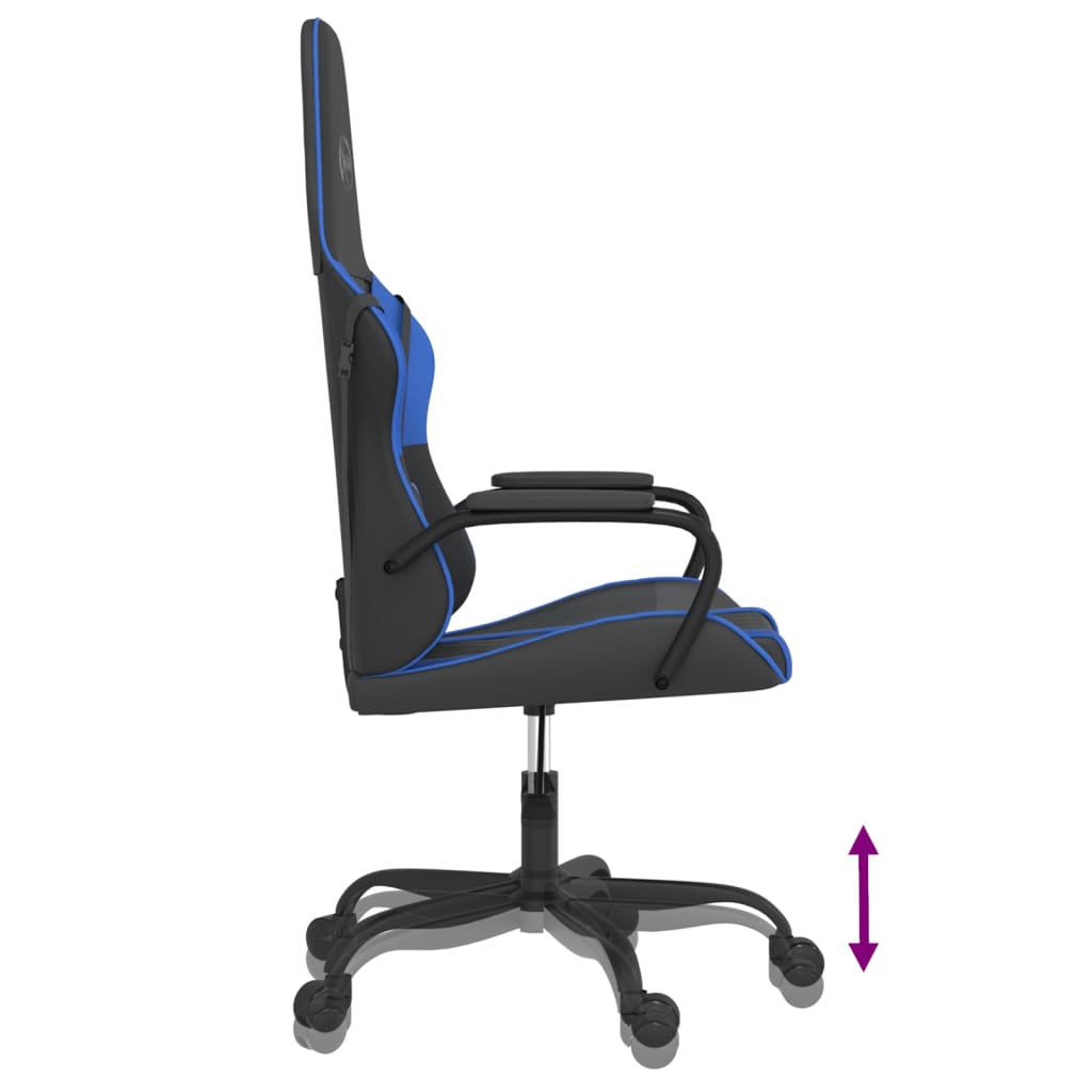 Gaming Chair Black and Blue Artificial Leather