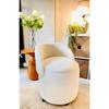 X Large White Tedy Fabric Storage Cylinder Decorative Foldable Armchair Pouf Coffee Table