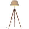 VidaXL Floor Lamp Tripod Brown Standing Lamp Pedestal Lamp Living Room Home Interior Honey and Grey 141 288078