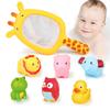 7 Pcs/Set Cute Animals Kids Fishing Net Bath Toys Baby Bath Toys Children Bathtime Fishing Water