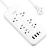 Power Strip 6 Outlet Surge Protector Power Strip with 3 USB Ports 1 Type C Charging Port