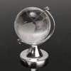 Round Earth Globe World Map Crystal Glass Clear Paperweight Stand Desk Decor