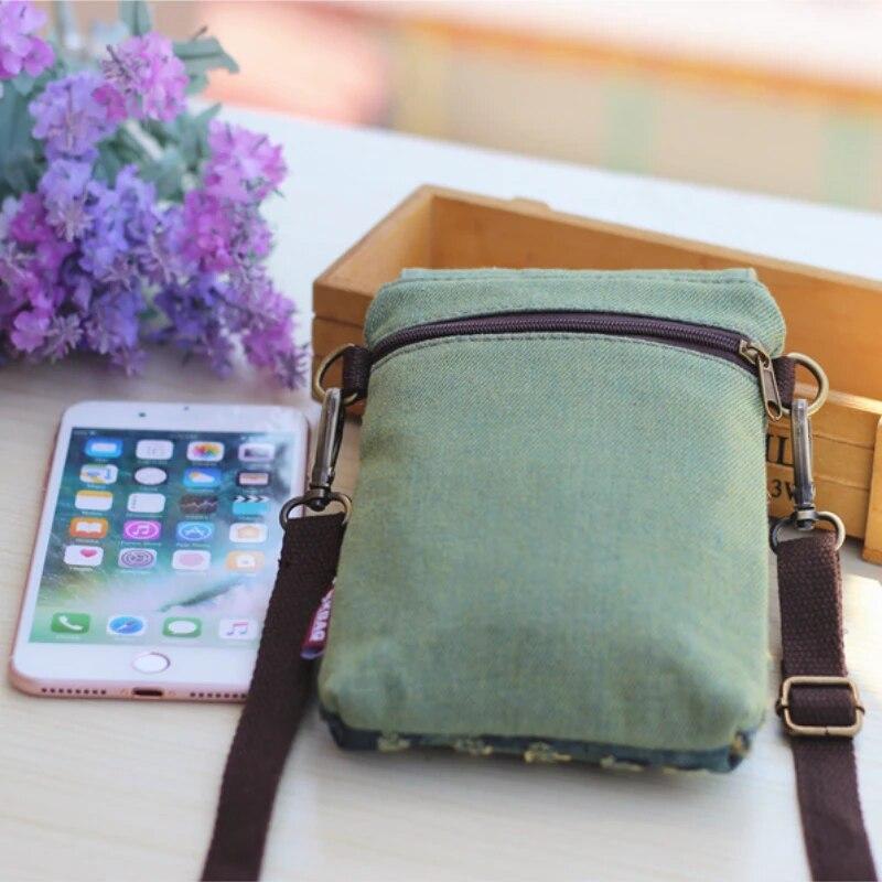 Denim 3-layer Women's Mini Messenger Mobile Phone Bag Case Shoulder Bag Purse Pouch Handbag Wallet Women's Bag Tote Bag