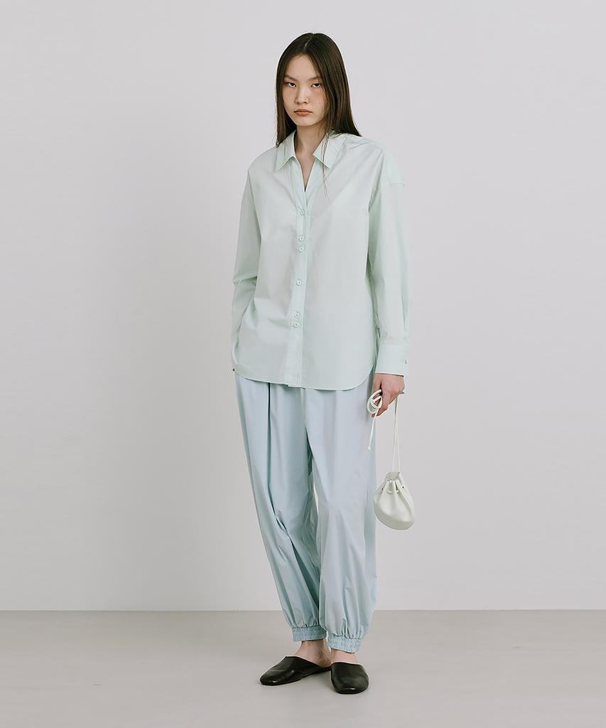 WNDERKAMMER Shirred Moon Jar Pants_Light Blue