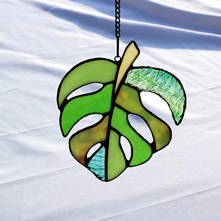 Ловец солнечного света в виде листа монстеры из акрила для настенного декора, подарка и празднования праздников