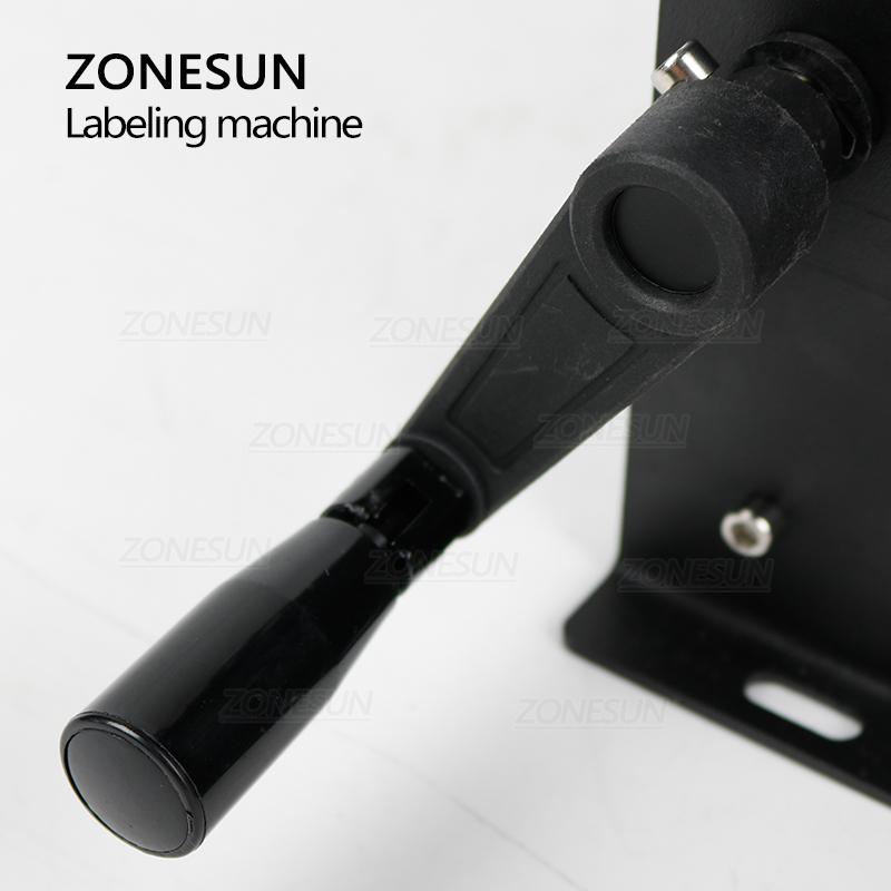 ZONESUN ZS-50W Ручной аппликатор самоклеящихся этикеток для круглых бутылок Машина для маркировки упаковки пластиковых винных бутылок
