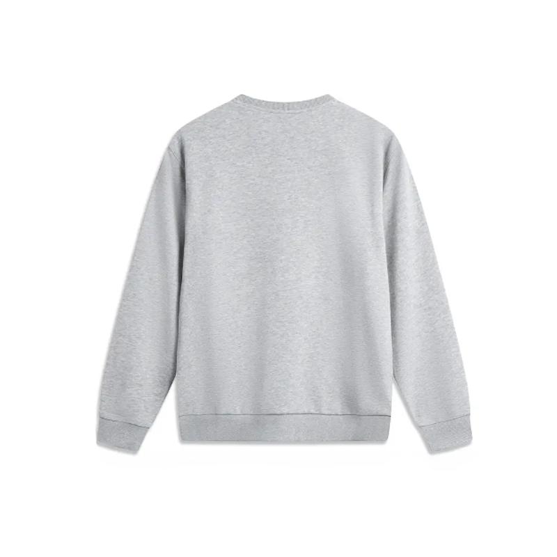 Li Ning Логотип с надписью Модный Повседневный Хлопковый Удобный Универсальный Флисовый Теплый Пуловер с Круглым Вырезом Толстовка с Длинным Рукавом Мужская толстовка AWDVP63-1