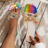 Fashion Woman Shoes Slippers Summer Flats Casual Luxury Rhinestone Home Low Heels Slides Women's Sandals Plus Size Dropshipping On Offer