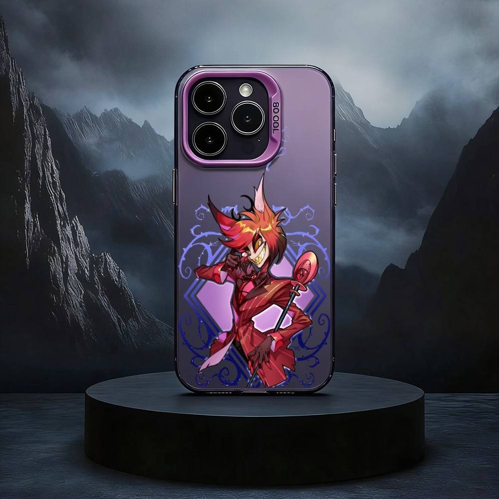 H-Hazbin-IN H-Hotel-EL Чехол для телефона для iPhone17,16,15,14,13,12,11 Plus,Pro Max Черный Конфетный серебристый чехол для телефона