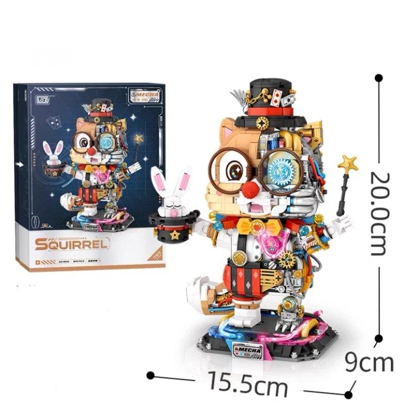 1831PCS LOZ Mini Blocks Kids Building Toys DIY Bricks Puzzle Mechanical Squirrel Boys Gift Home Decor 1956 NO BOX