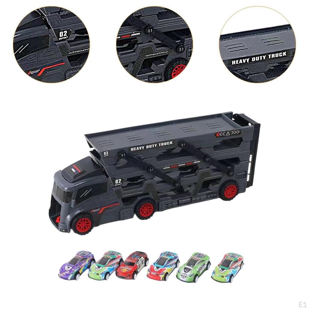 Foldable Rail Toy, Carrier Truck, Developmental Transforming Boy Slide Trailer Toy for Party