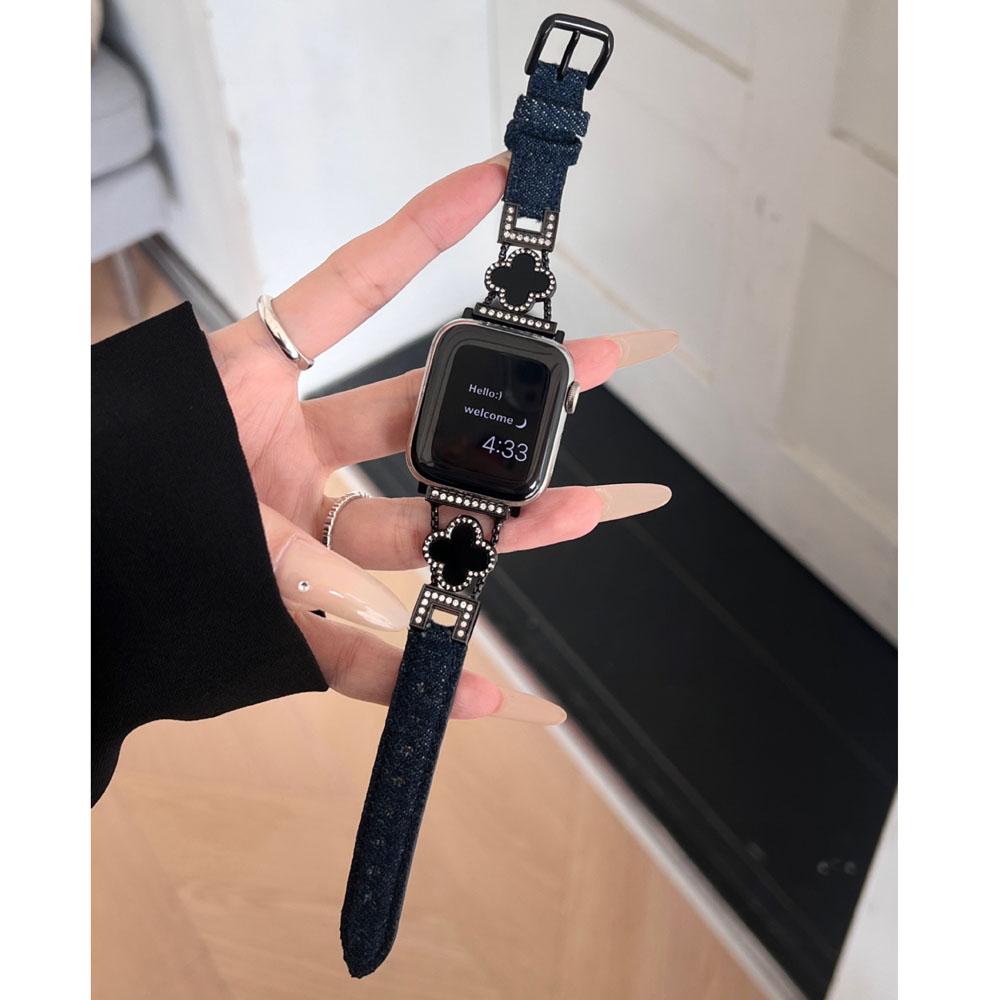 Ремешок из ткани и металлической цепочки для Apple Watch All Series Correa 45 мм 49 мм 44 мм 41 мм 40 38 42 Браслет Cowboy для iWatch Band