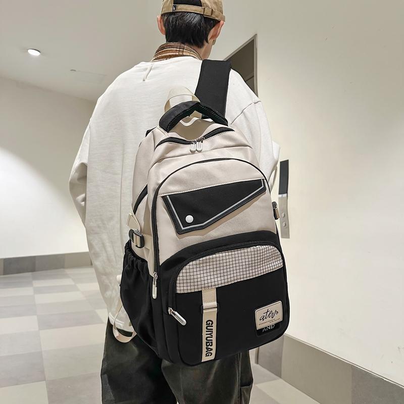 Цветной блок школьный рюкзак для школьников большой емкости рюкзак для пар женский рюкзак мужской дорожный рюкзак