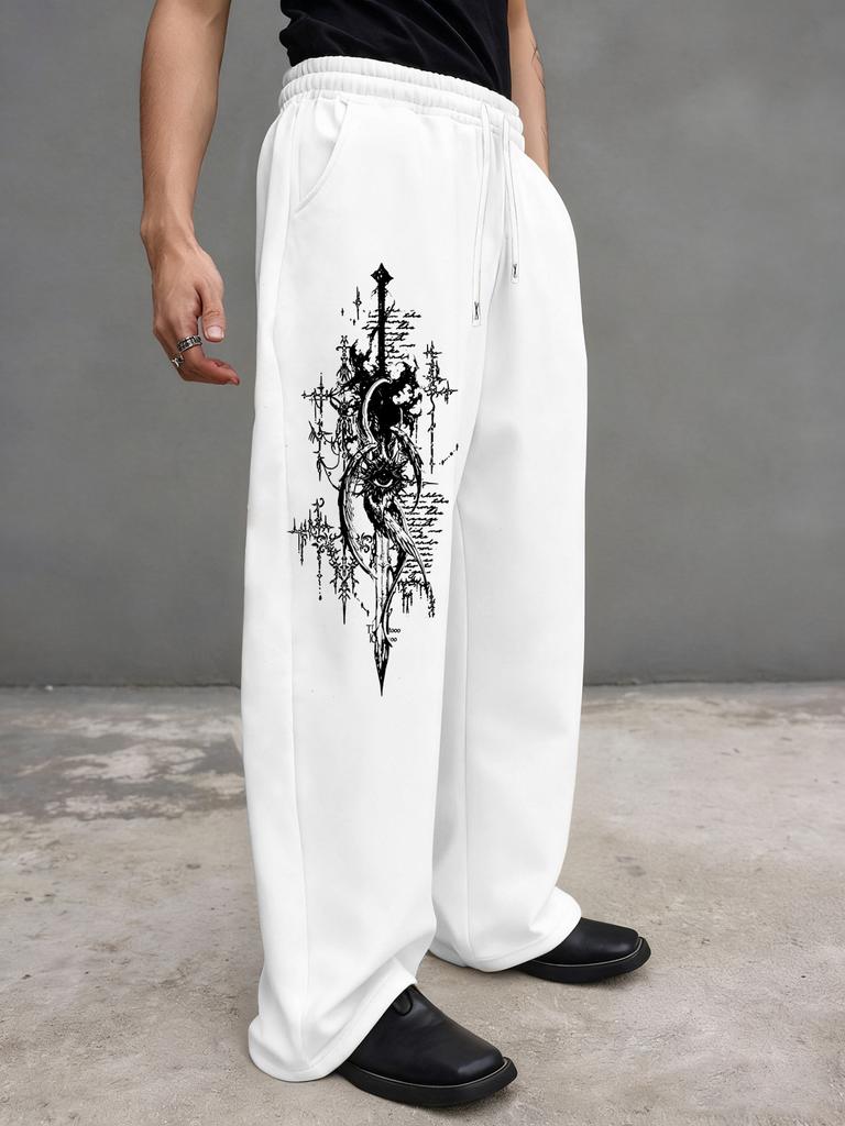 Мужские спортивные штаны с карманами и шнурком - Широкие штаны для отдыха, бега, тренировок, йоги, джоггеры