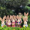 Handmade Straw Rabbits High-25cm Landscape Rabbit Statue New Rabbit Decoration Easter Party