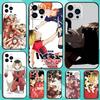 Аниме H-Haikyuu Nekoma Чехол для телефона Для iPhone 17 Air 16 15 14 13 Pro Max 11 12 Черный силиконовый чехол