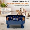 Slow Feeder Dog Bowl, 2-in-1 Raised Dog Bowl with Anti-Choking Maze Puzzle, Small & Medium Breeds, Interactive Pet Feeder to Slow Eating, Reduce Bored