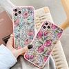 Чехол для телефона с цветочным рисунком для iphone 16 11 12 13 14 15 Pro Max для iphone X XS MAX XR 7 8 Plus Задняя противоударная крышка Funda Shell