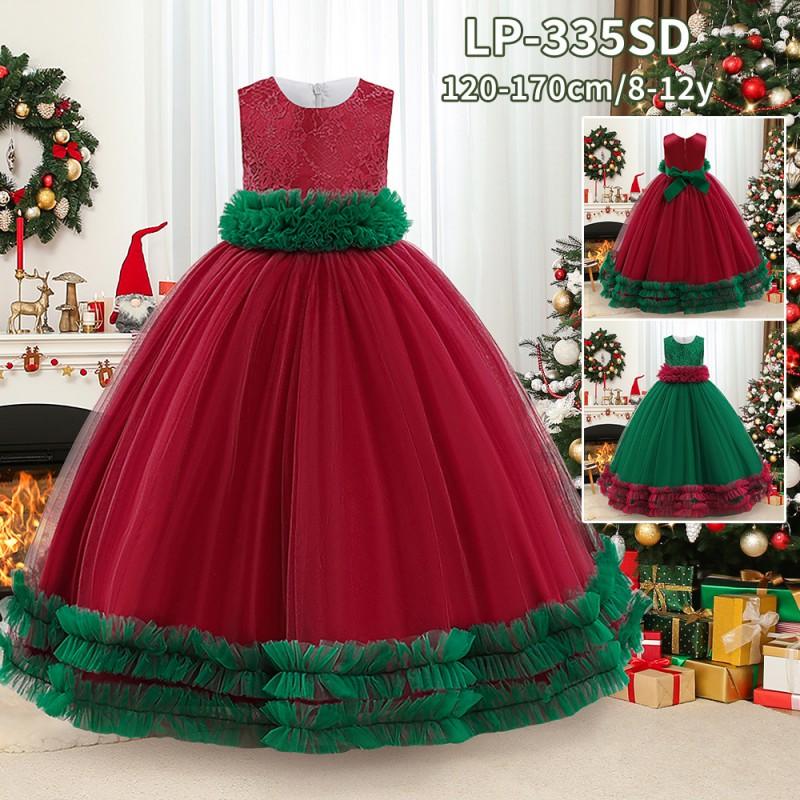 Girls Party Dress Kids Tulle Gown Christmas Piano Performance Formal Occasion