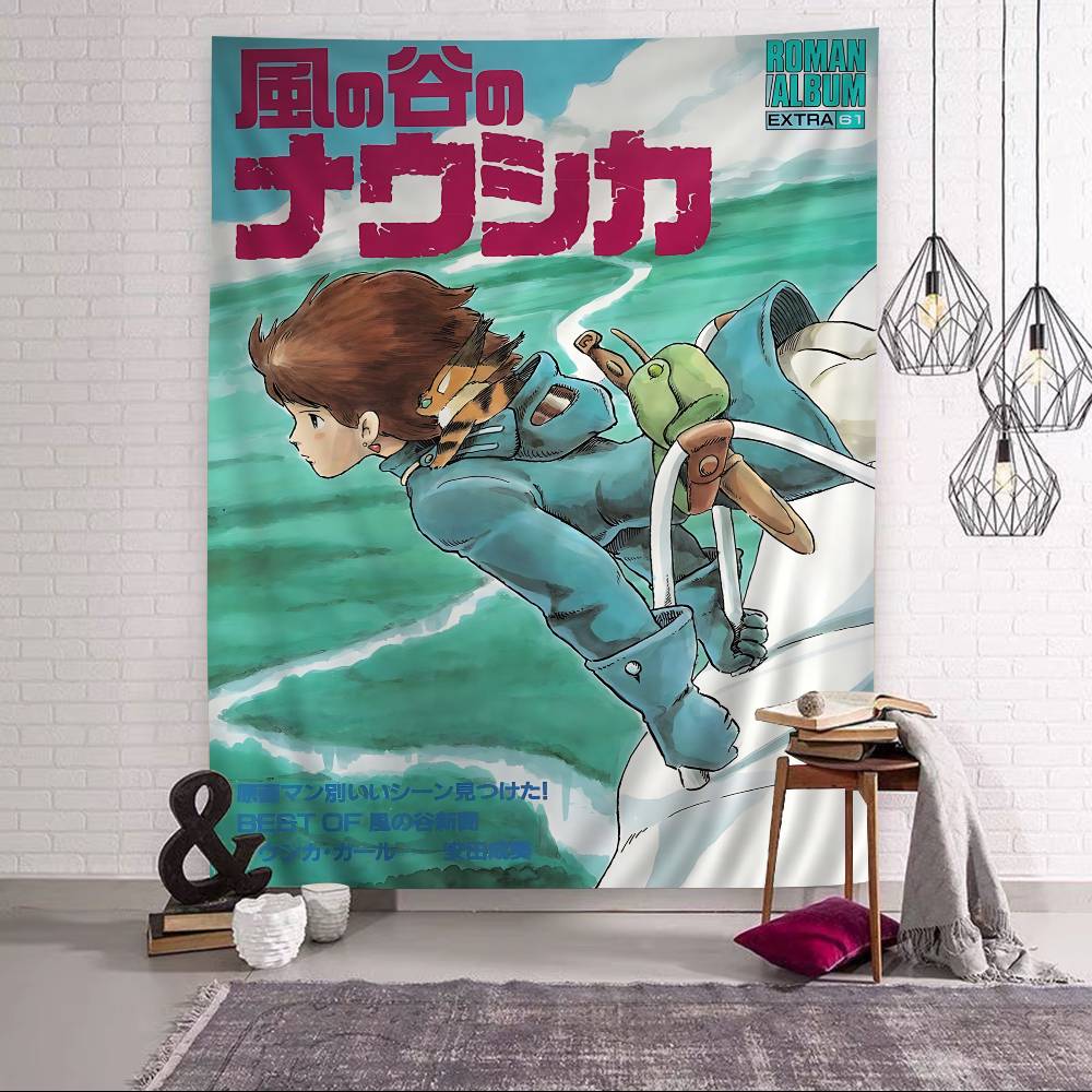 1PC Nausicaa Of The Valley Of The Wind Tapestry Art Printing Japanese Wall Tapestry Anime Wall Hanging Home Decor
