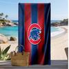 Пляжное полотенце с принтом Chicago Cubs Мягкое Портативное Быстросохнущее?Сухое полотенце для бассейна, летнего отпуска, активного отдыха на природе