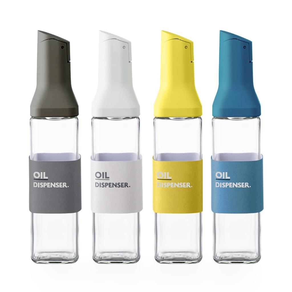 ColorfulHome Масленки и Диспенсеры для Соевого Соуса, Не Капающие, Набор из 4 шт., Стильные, Удобные для Использования Одной Рукой, Стеклянные, Контейнеры для Приправ, Масленки, Бутылочки для Заправок