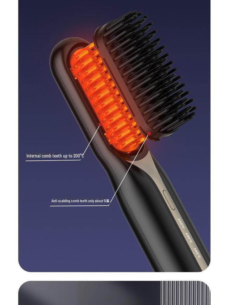 Портативный беспроводной выпрямитель для волос двойного назначения с отрицательными ионами — выпрямление и завивка без повреждения волос, простая зарядка.