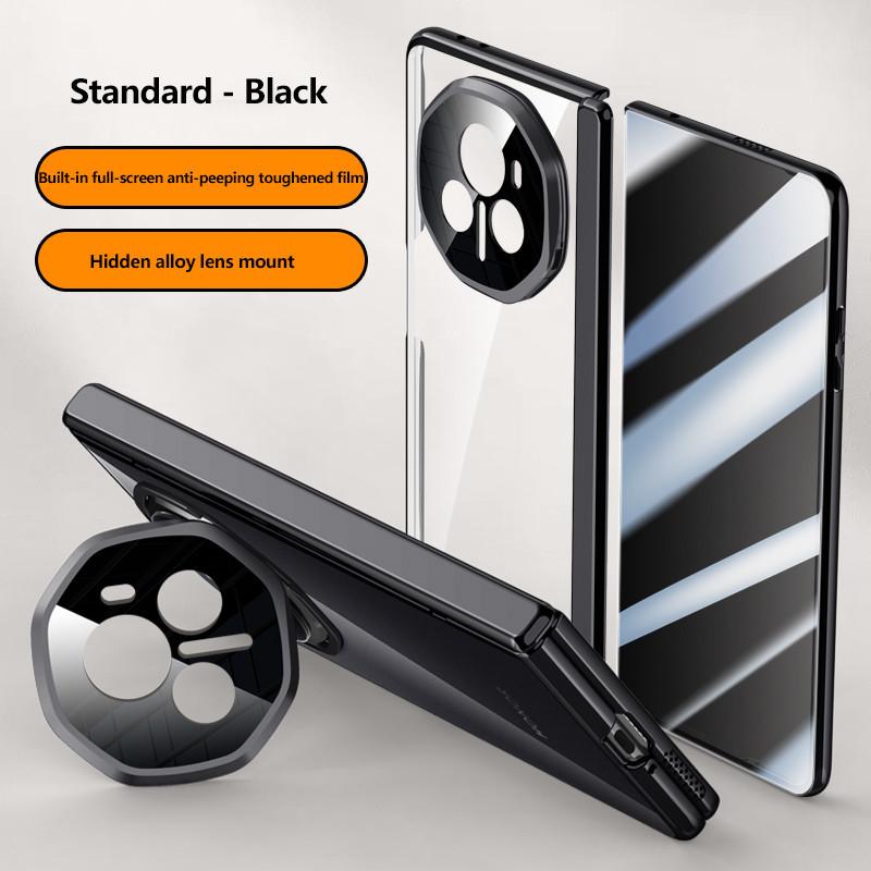 Electroplated Hinge Transparent Phone Case for Honor Magic V3 Metal Lens Holder with Tempered Film Shockproof Holder Business Cover