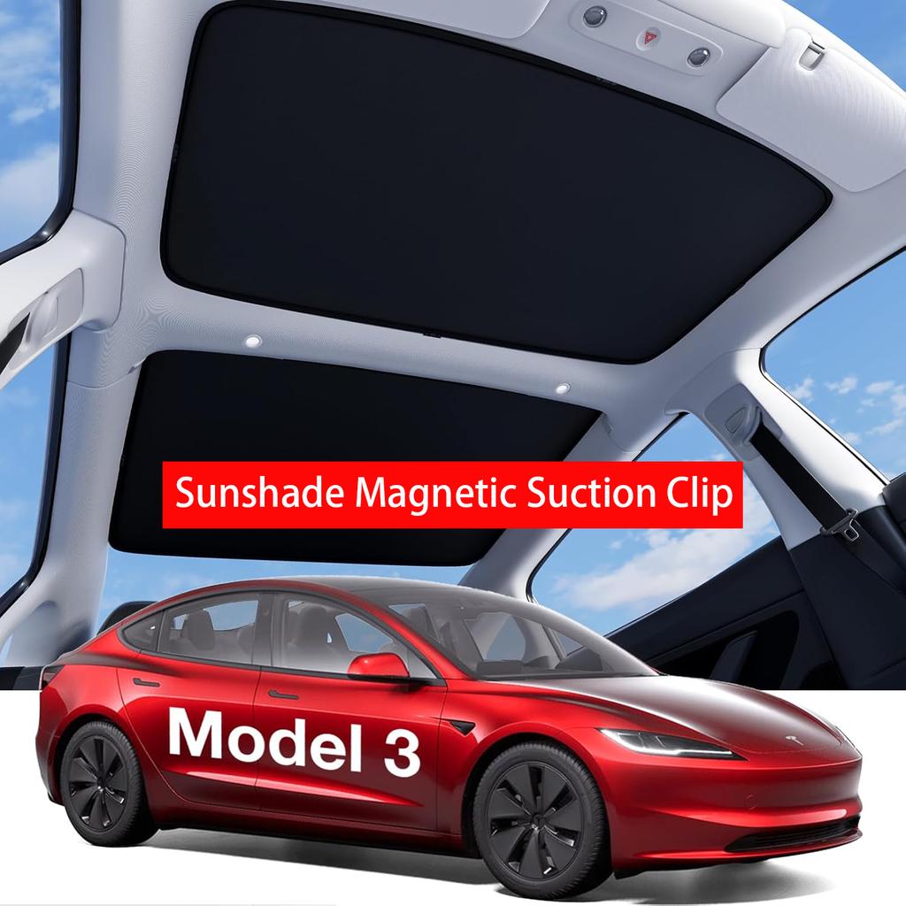 2026 Солнцезащитная крыша для Tesla Model Y Model 3 Магнитный зажим Светоотражающее стекло Солнцезащитный козырек для крыши Аксессуары Черный Синий