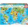 Puzzle Mappemonde Animaux - EDUCA - 150 Pièces - Mixte - A Partir De 6 Ans