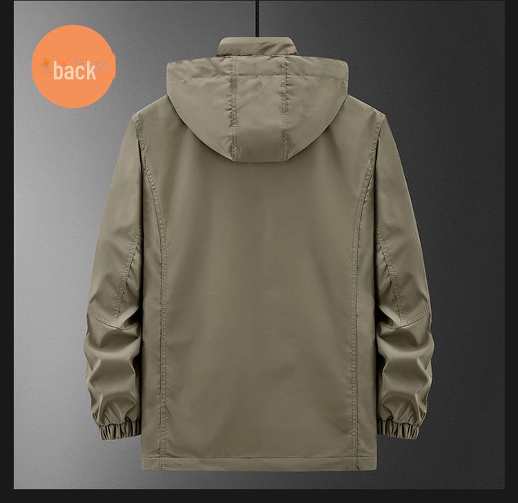 Мужская куртка средней длины с капюшоном для активного отдыха - осень/зима, плюс бархат, множество карманов, свободный крой