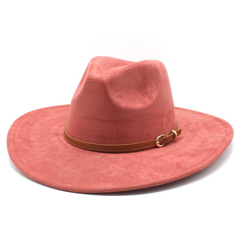 Замшевый цилиндр для мужчин и женщин, большая шляпа с карнизом, плоская кромка, джазовая шляпа