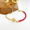 Браслет из нержавеющей стали с красной веревочкой-оберегом для женщин и девушек, изысканные цепочки на запястье в китайском стиле, праздничные украшения, подарки