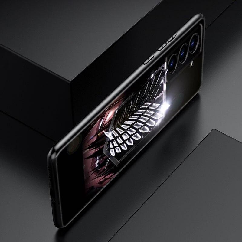Чехол для телефона с изображением аниме «Атака Титанов» для Samsung Galaxy S20 S21 FE S22 Ultra S10 Lite S10E S9 S8 Plus S7 Edge, мягкий черный чехол из ТПУ