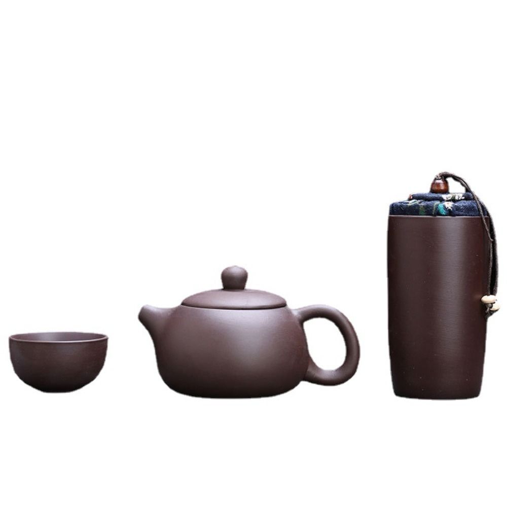 Teaware Travel Tea Set Purple Clay Chinese Tea Pot and Cup Set For Outdoor Camping