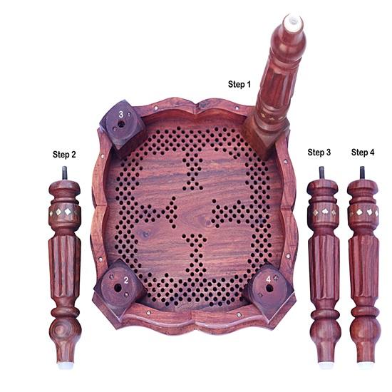 30.48 Cm Sheesham Wood Brass Carving Round Beautiful Carving Design Side Table Coffee Table Outdoor Table Living Room Furniture