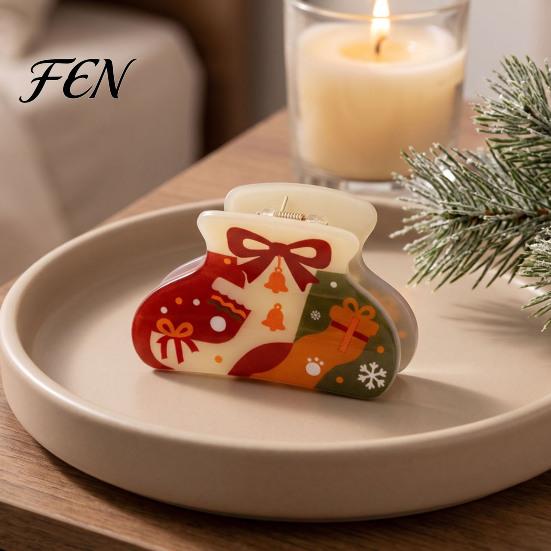 Festive Hair Styling Tools for Party Christmas Cartoon Claw Clip, Cute Holiday Clip Women, Non-slip Decorative Pins Photos Strong Hold Acrylic